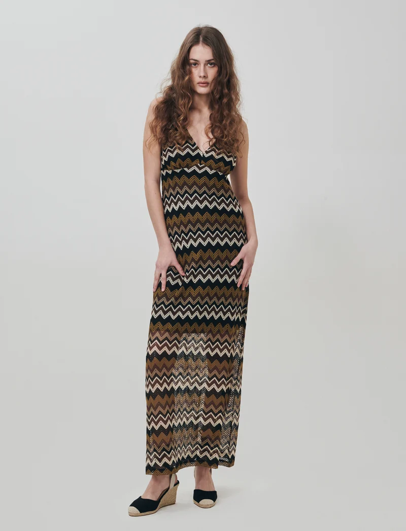 Vestito lungo senza maniche con scollo V - var 1