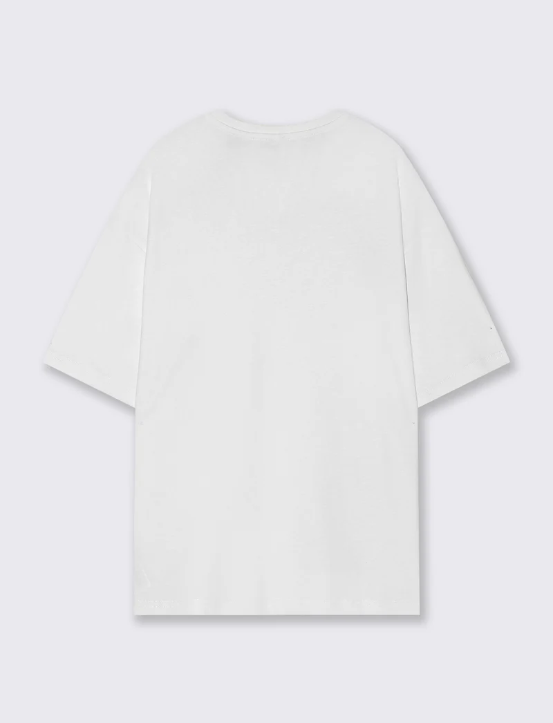 T-Shirt Basic in Cotone Manica Corta - Bianco