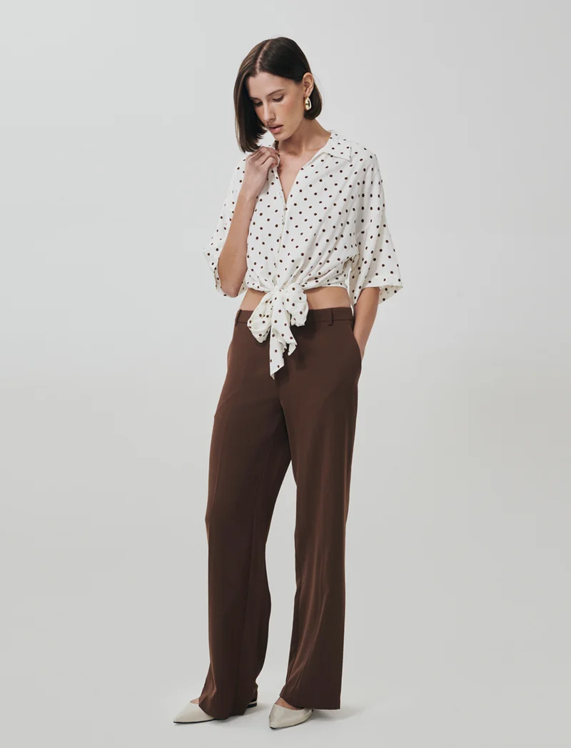 Camicia Stampata Mezza Manica con Nodo - var 2