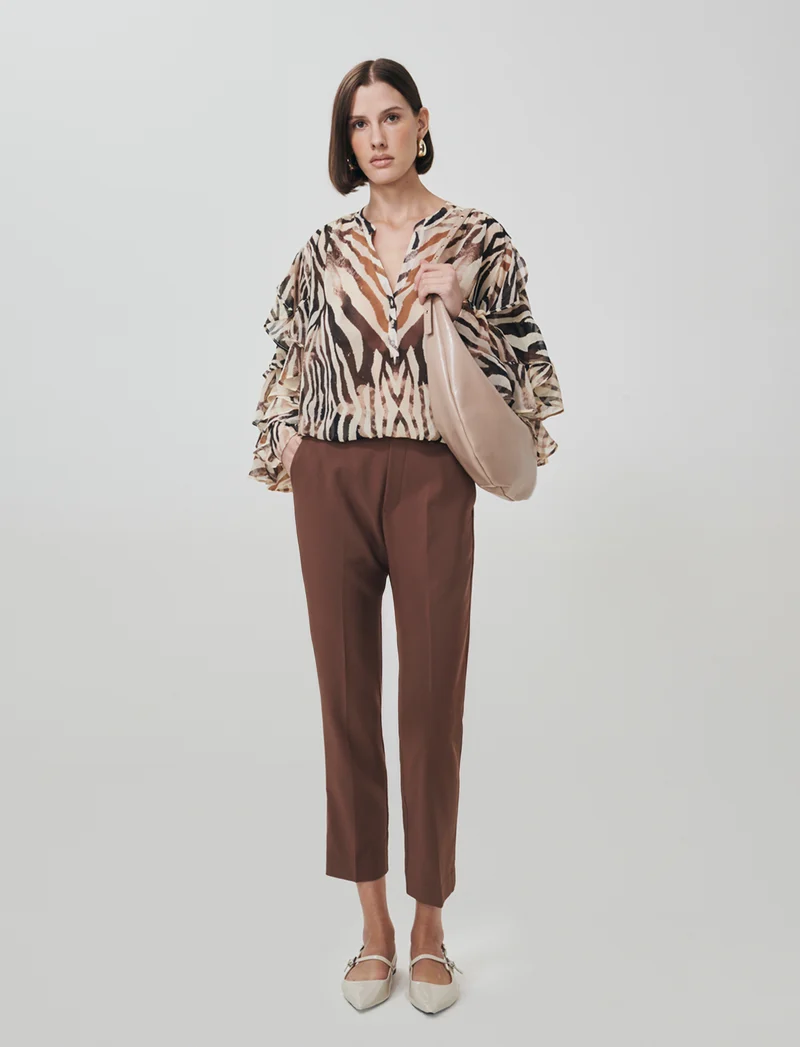 Blusa con rouches e scollo a V - var 2