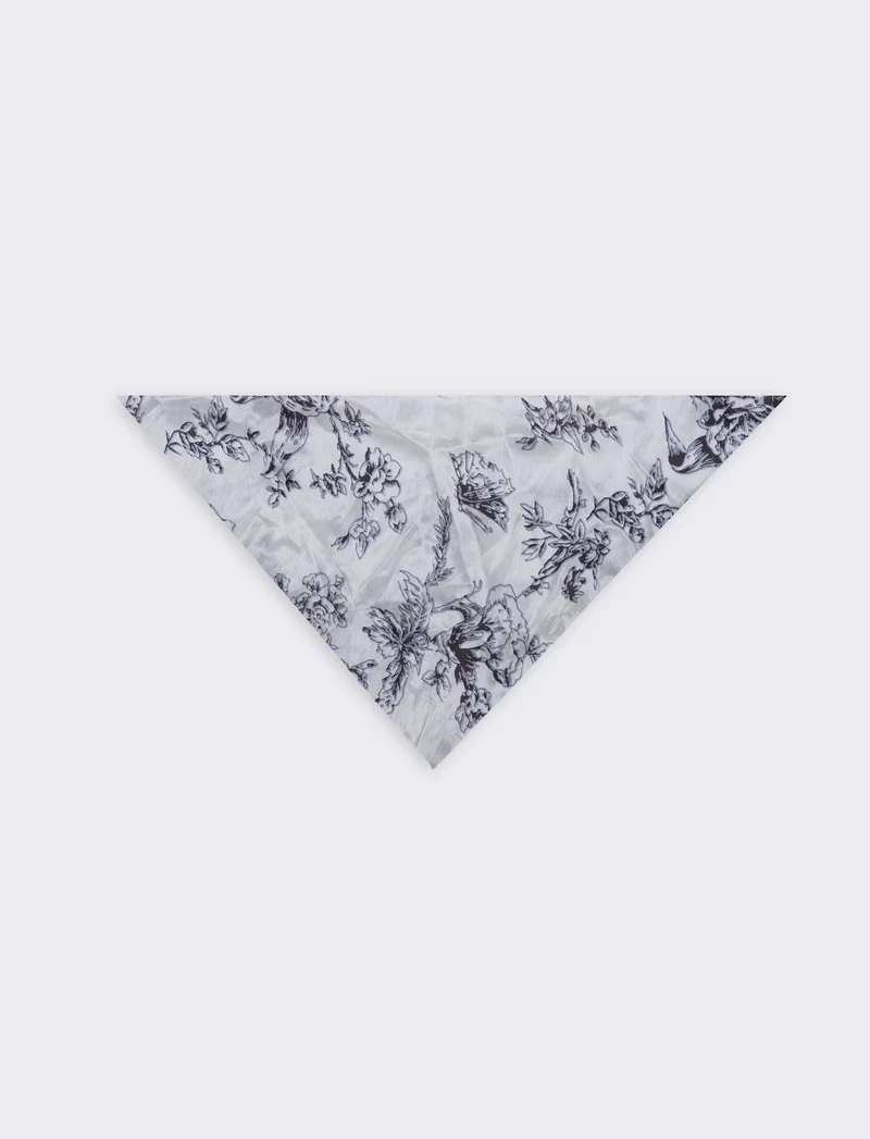 Foulard triangolo in satin - Bianco