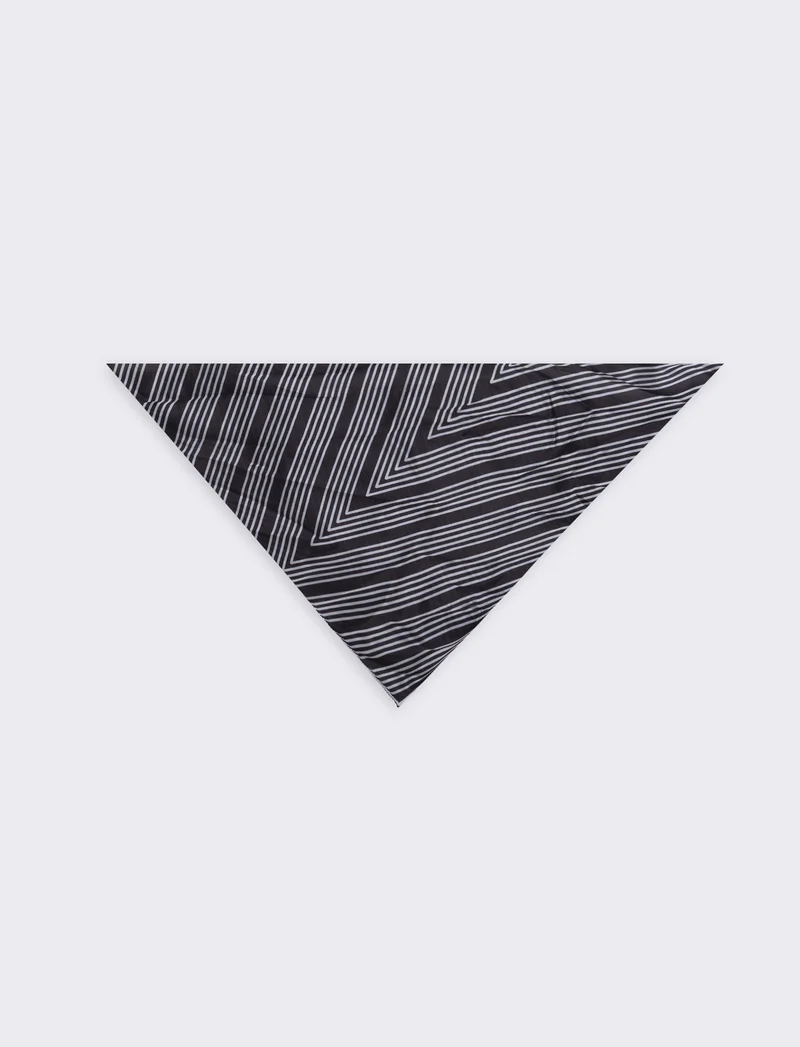 Foulard triangolo in satin - Nero