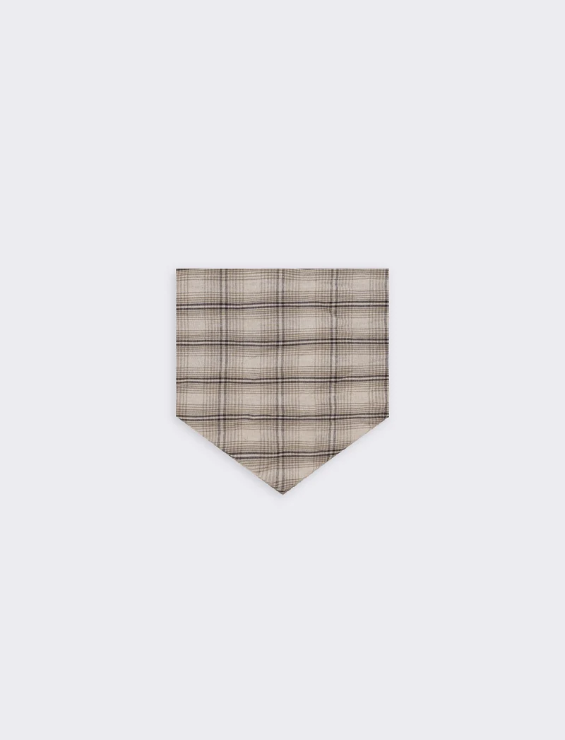 Foulard triangolare con riga elegante - Beige