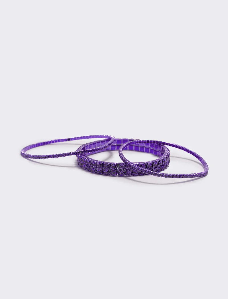 Bracciale elastico con strass - Viola