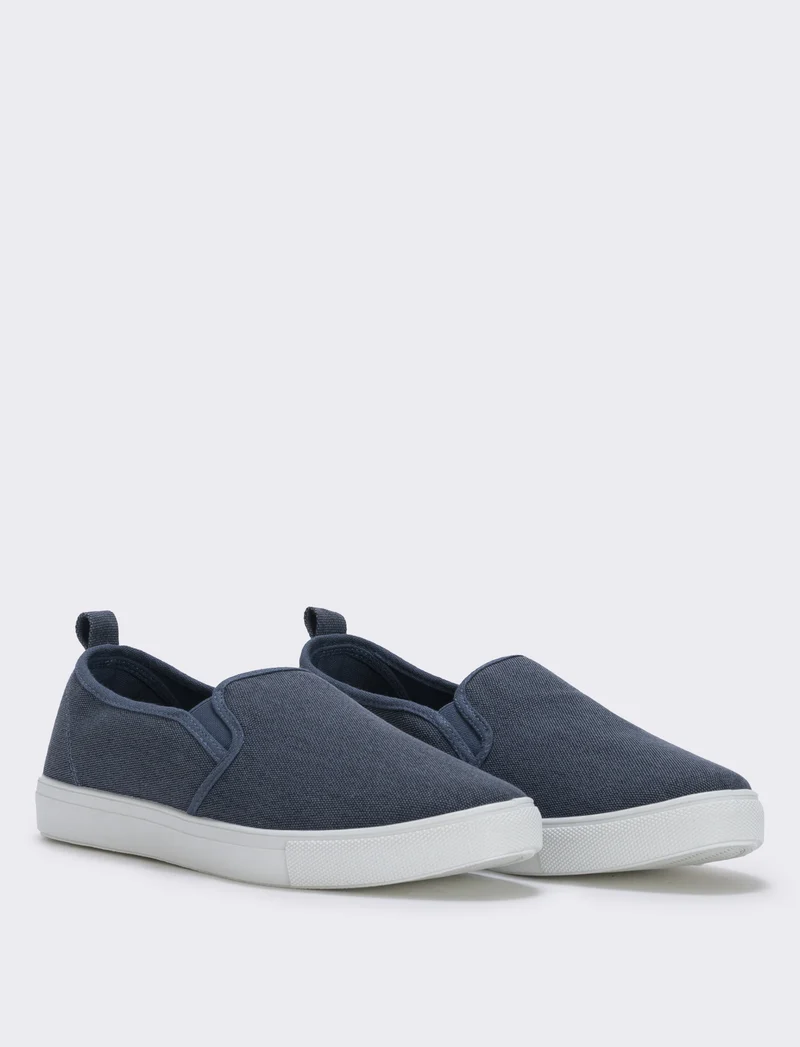 Slip-on in canvas da uomo in due colori - Blu