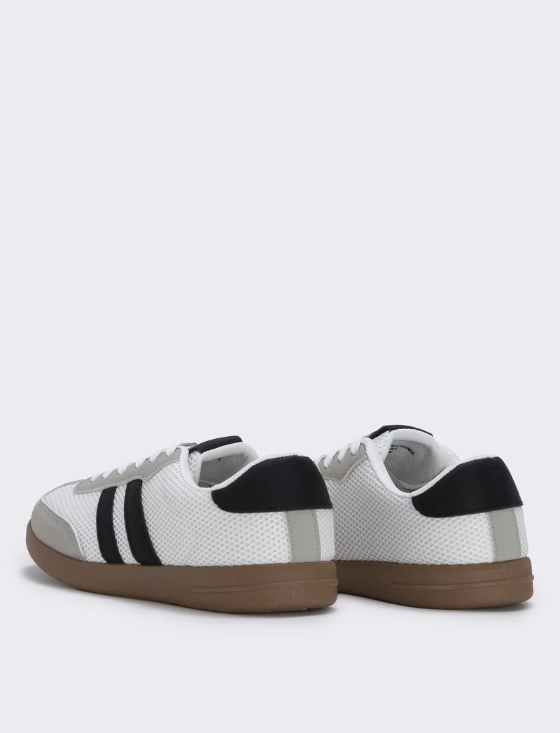 Sneakers da in poliuretano a contrasto - Bianco