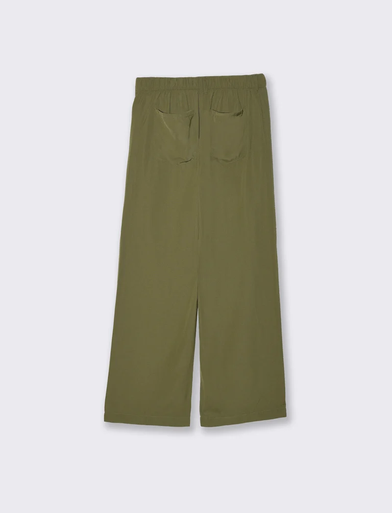 Pantalone Jogger Wide Leg con Coulisse - Kaky 1