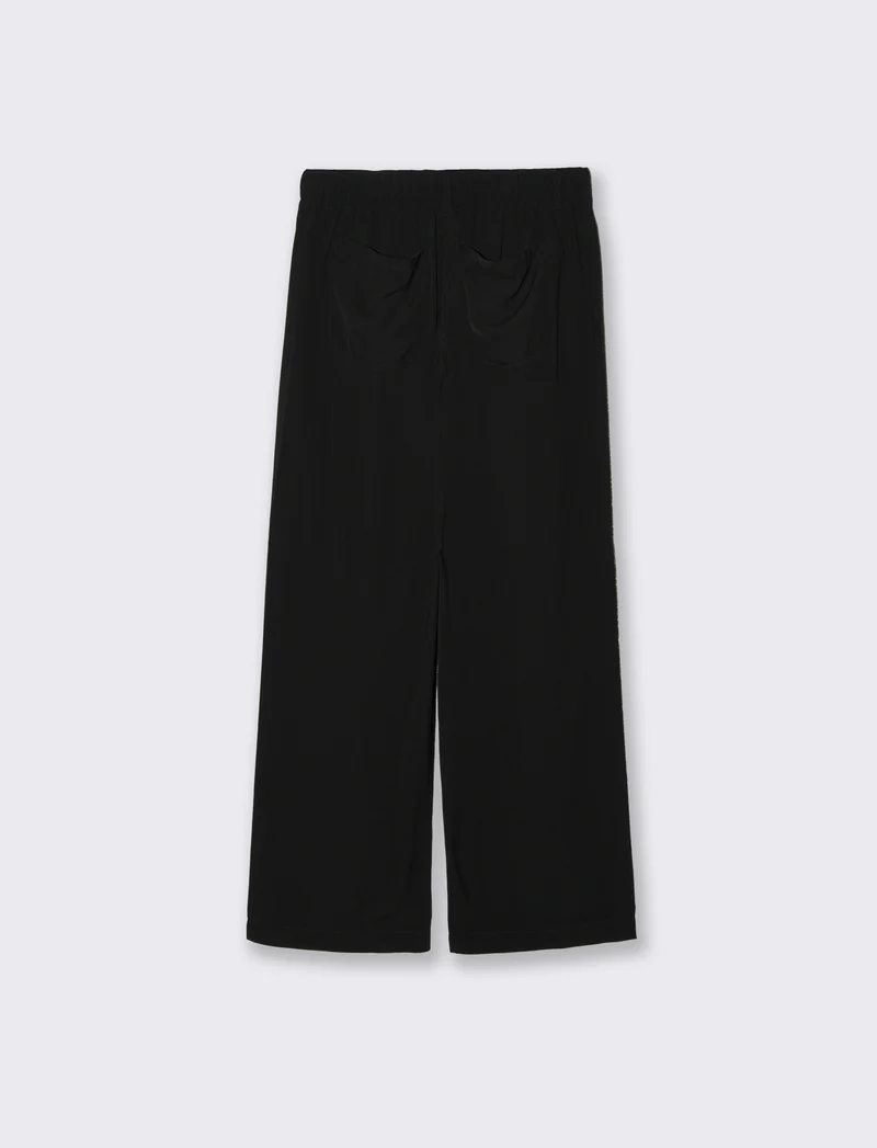 Pantalone Jogger Wide Leg con Coulisse - Nero
