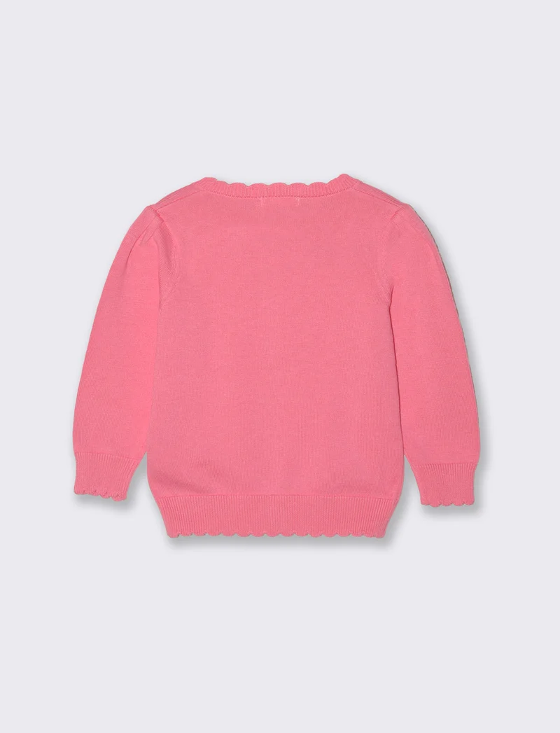 Cardigan basico con bottoni frontali - Rosa big bubble