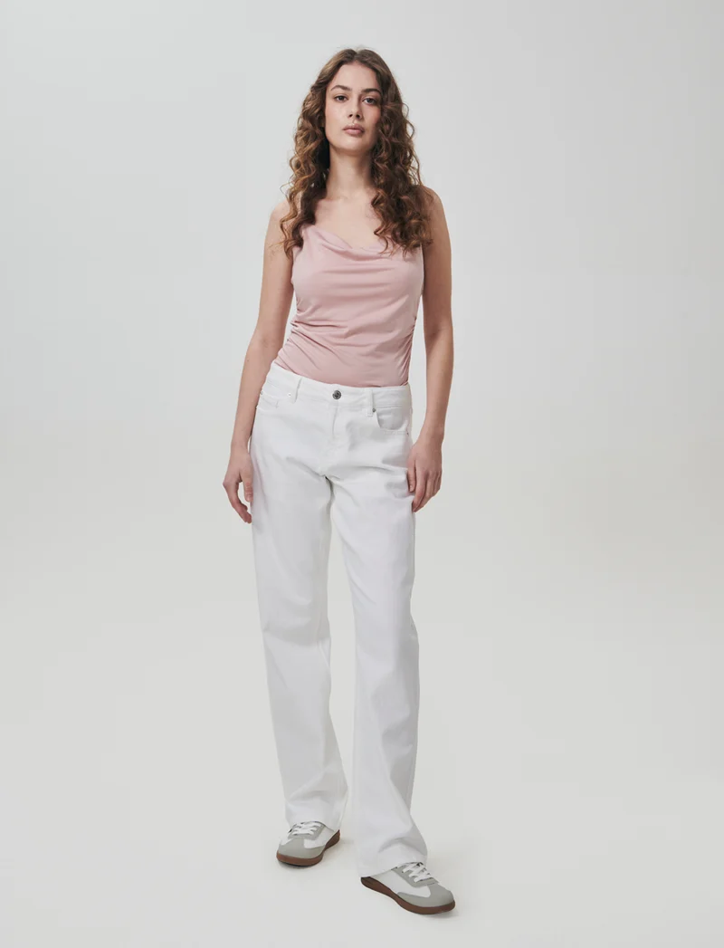 Jeans Gamba Dritta Vita Bassa - Bianco