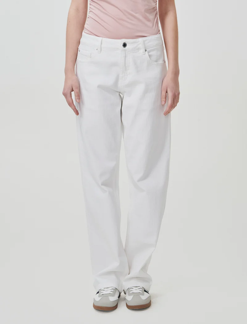 Jeans Gamba Dritta Vita Bassa - Bianco