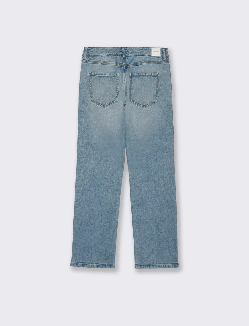Jeans Gamba Dritta Vita Bassa - Denim chiaro