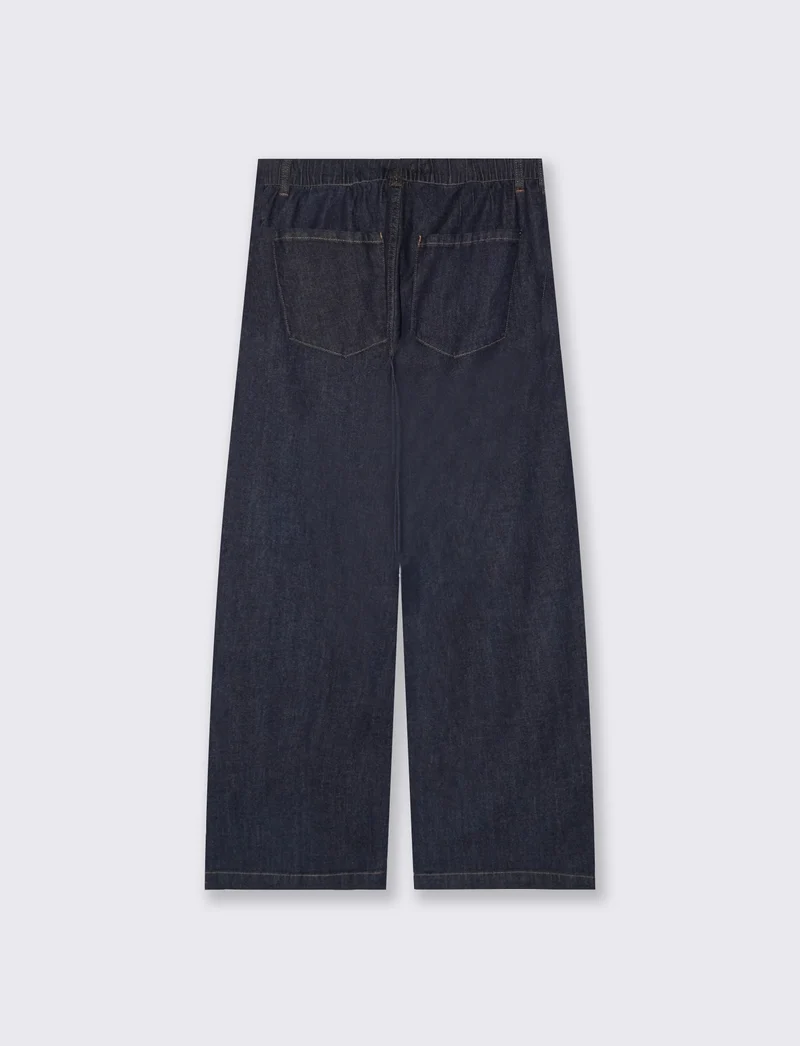 Jeans con Coulisse e Tasche Americane - DENIM SCURO