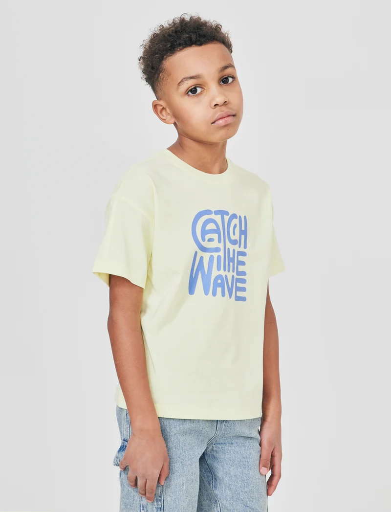 T-shirt Loose mezza manica estiva - Giallo