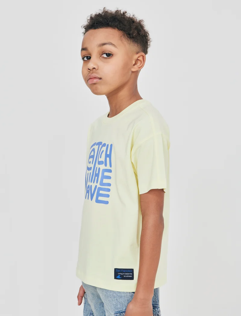 T-shirt Loose mezza manica estiva - Giallo