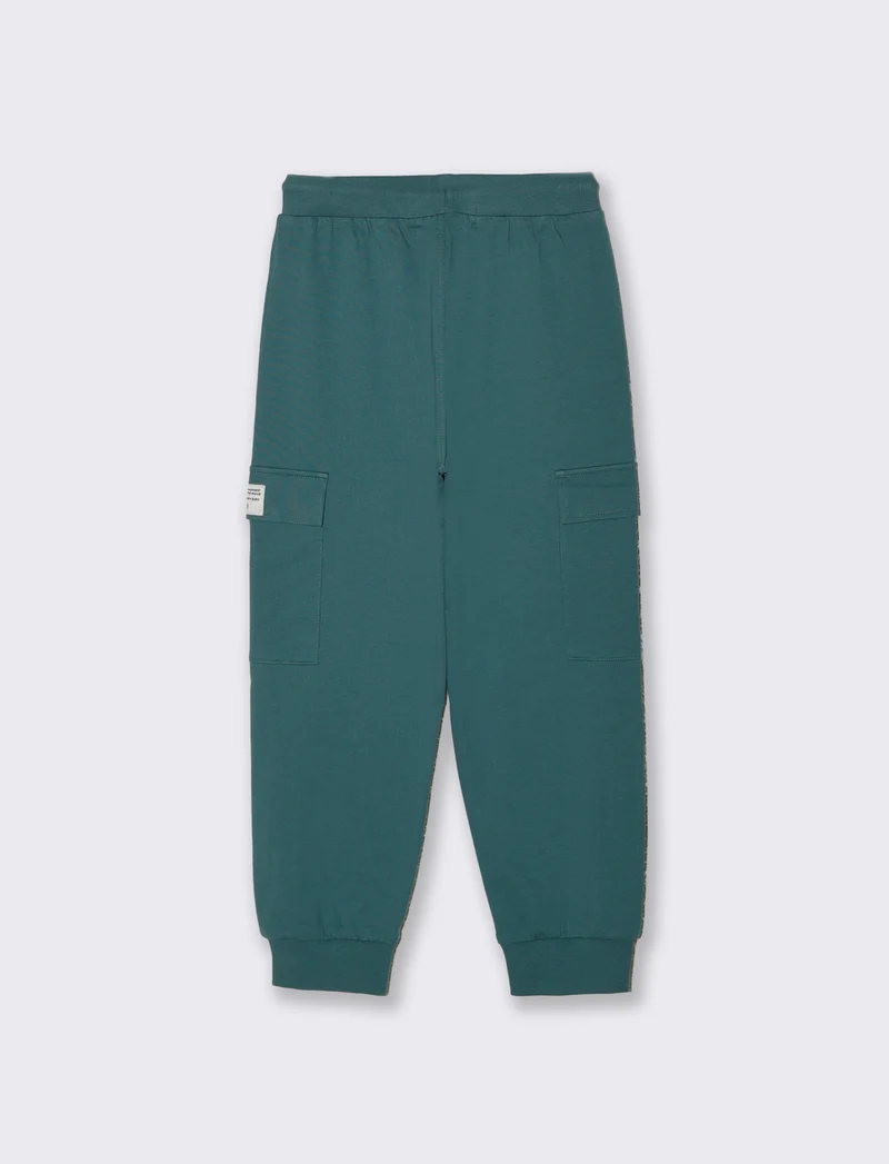 Jogger in cotone con tasconi e coulisse - Verde