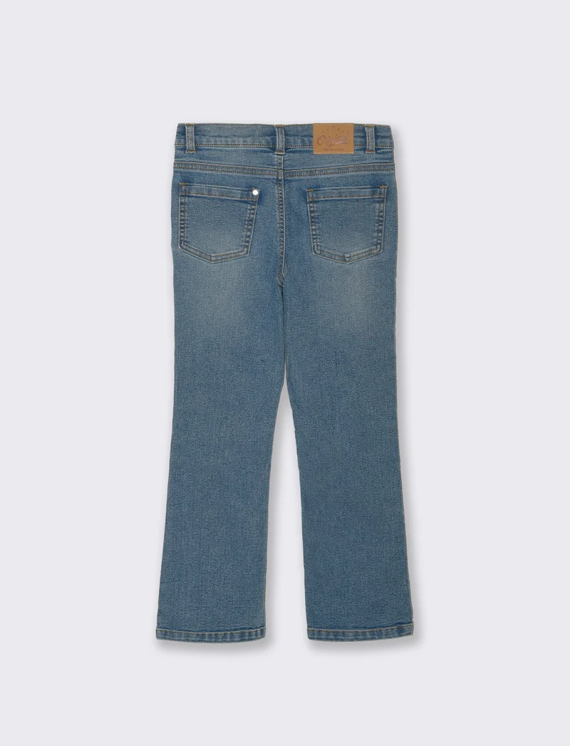 Jeans flare fit elastico per bambina - Denim