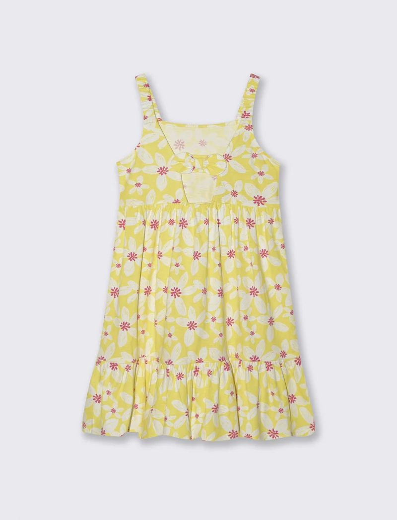 Abito da bambina in fresco cotone - Giallo
