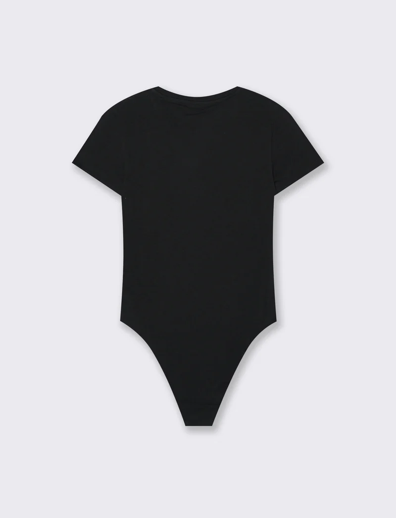 Body Manica Corta Girocollo Basico - Nero