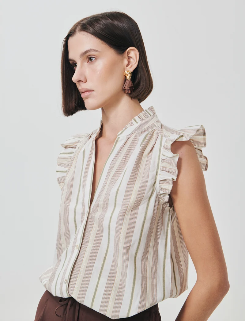 Camicia Giro Maniche con Rouches e Colletto - var 1