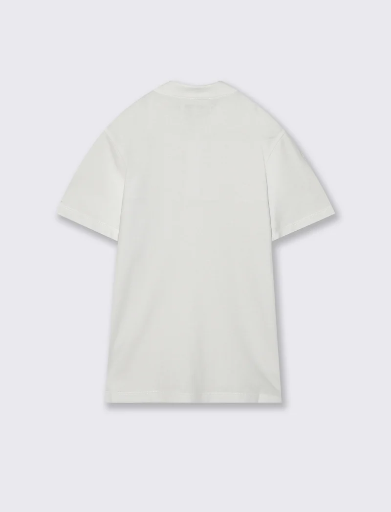 T-shirt collo coreano con tasca elegante - Bianco