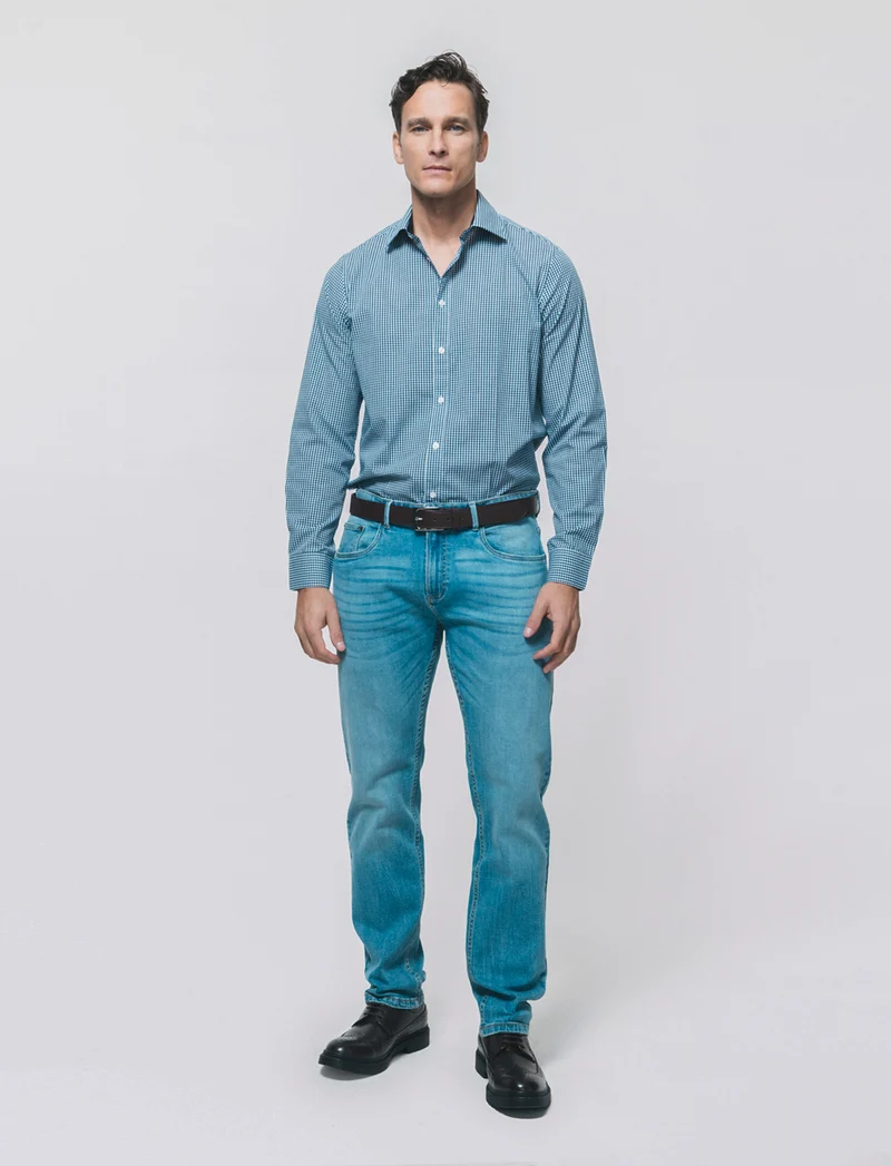 JEANS REGULAR FIT BLU CHIARO SLAVATI - Denim chiaro