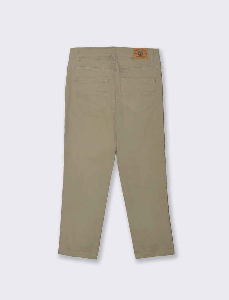 Pantaloni Cinque Tasche in Cotone Elastico - Grigio mastice