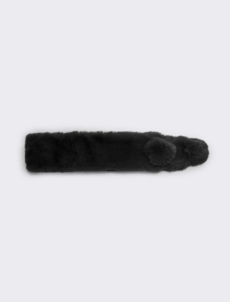 Collo in pelliccia sintetica - Nero