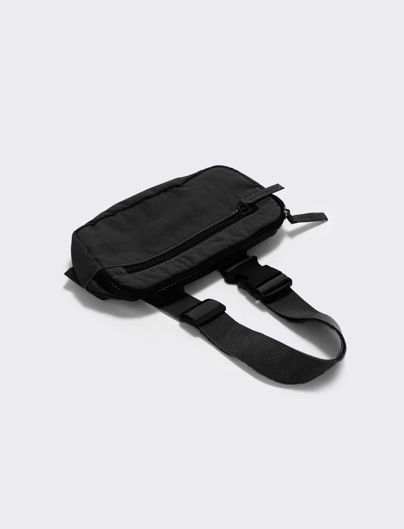 Mini marsupio uomo con zip elegante - Nero