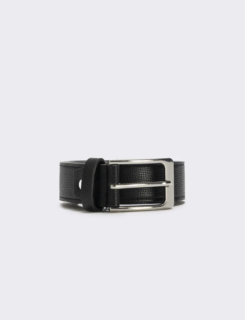Cintura uomo fusto rigato elegante - Nero