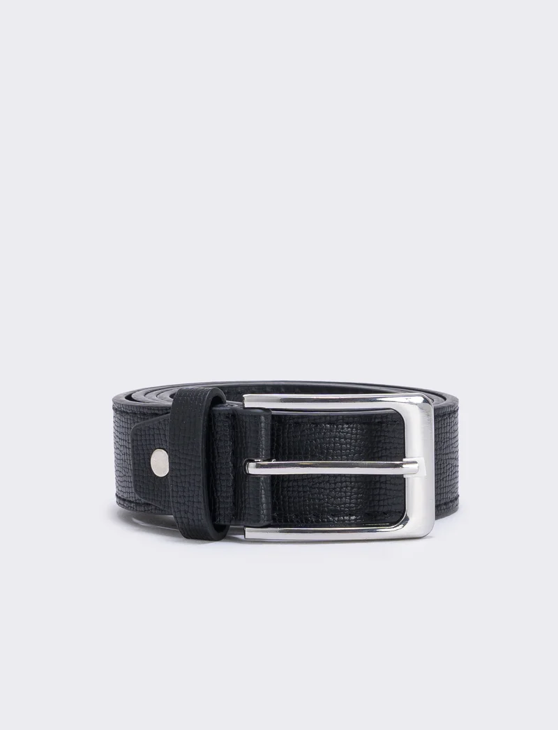 Cintura uomo fusto rigato elegante - Nero