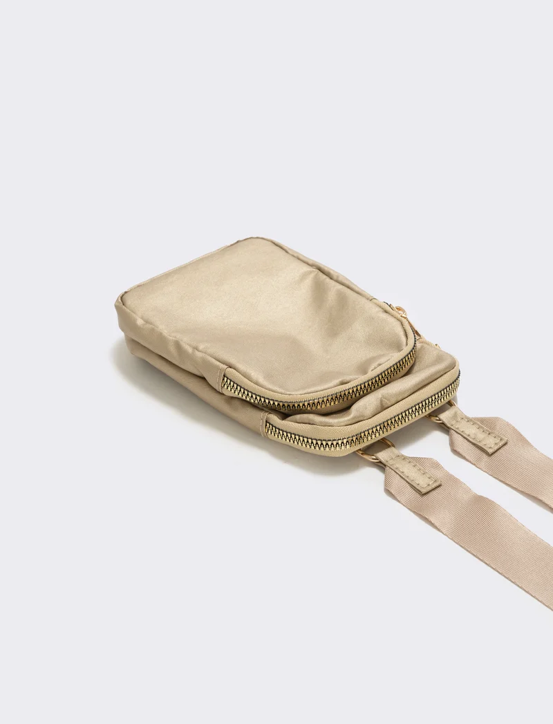 Portacellulare doppia tasca con tracolla - Oro