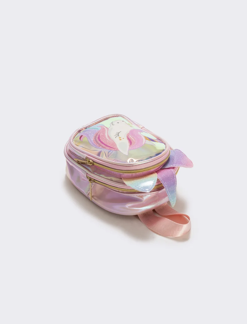 Zainetto unicorno con orecchie glitter - Rosa