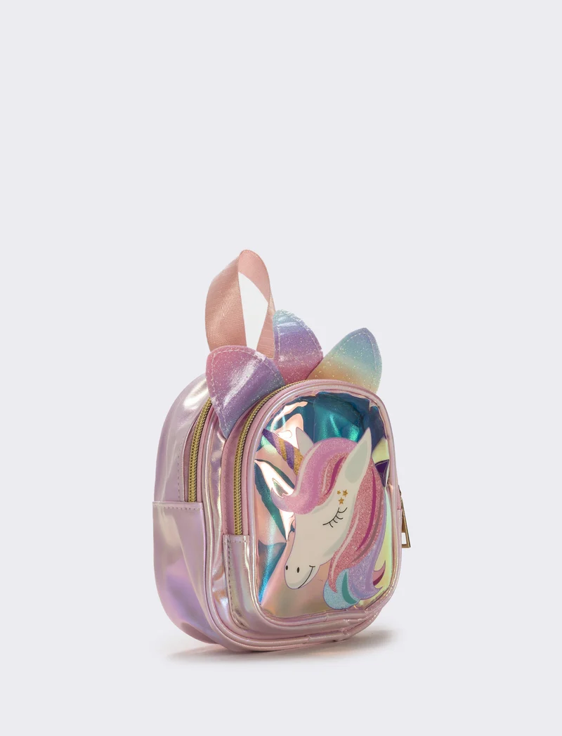 Zainetto unicorno con orecchie glitter - Rosa