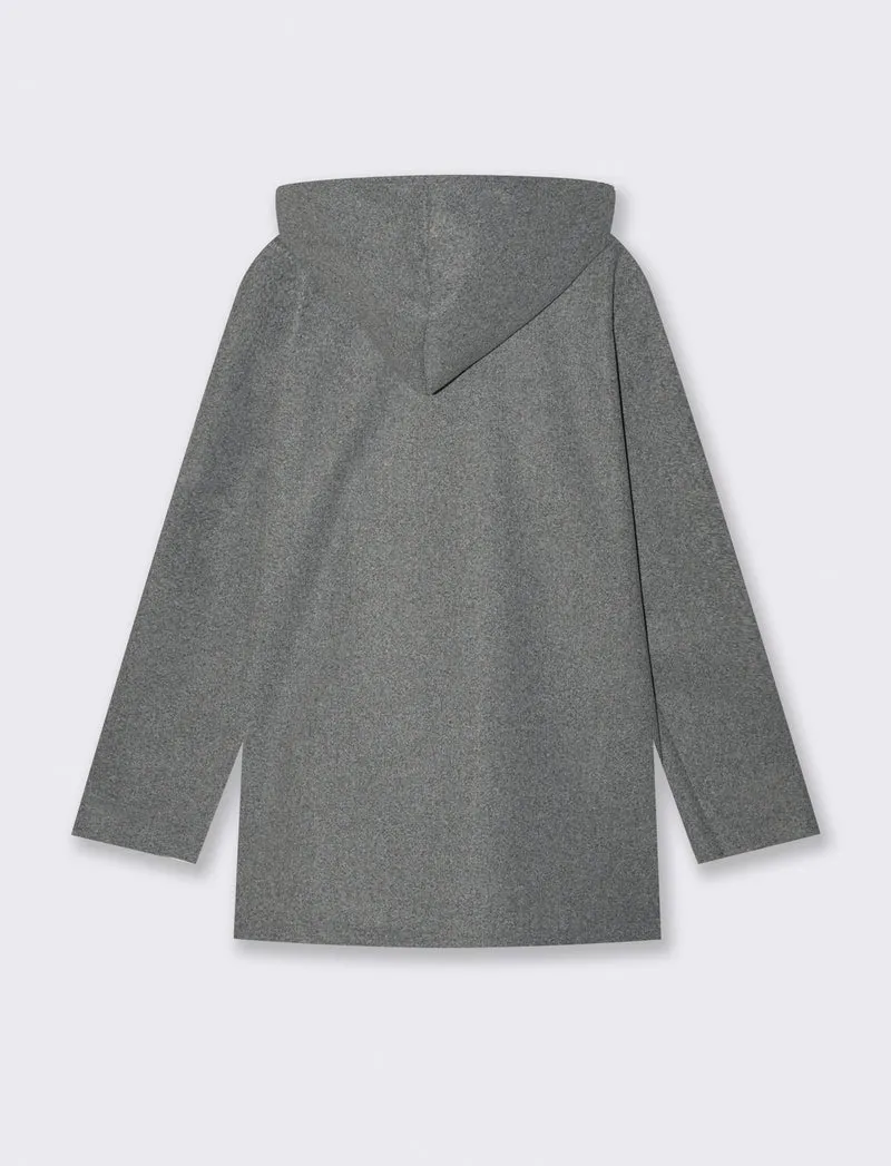 Cappotto con cappuccio - Grigio melange