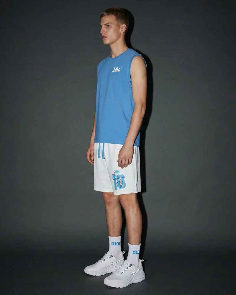 T-shirt senza maniche con stampa D10S - Bluette