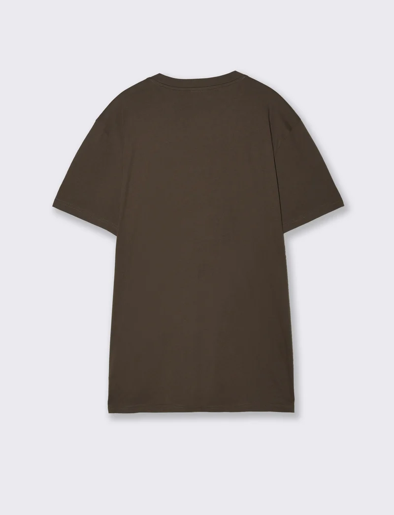 T-shirt girocollo con stampa 3D effetto - Moro