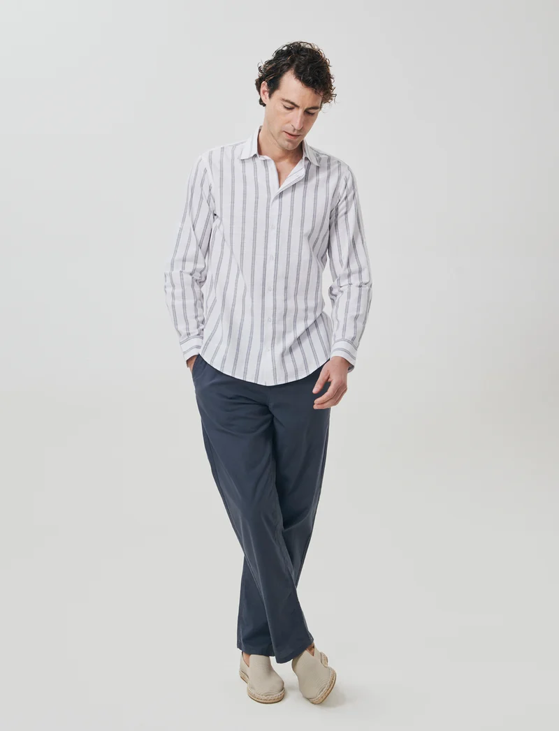 Camicia a righe con collo francese - CARTA DA ZUCCHERO
