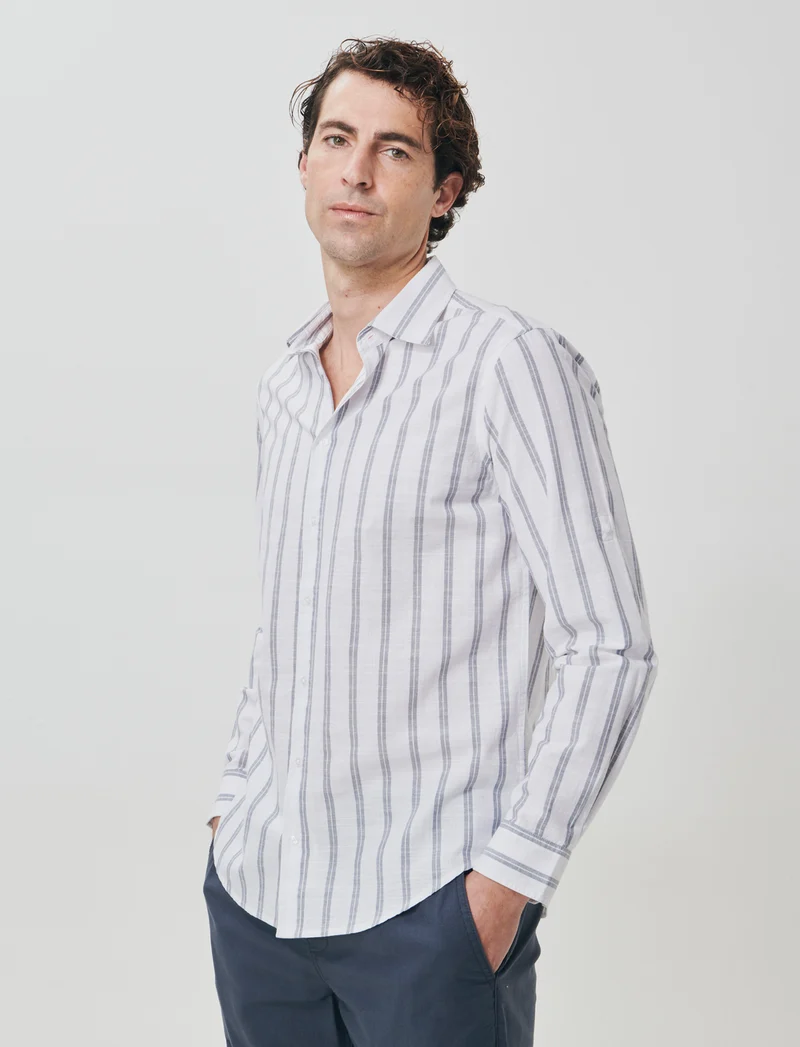 Camicia a righe con collo francese - CARTA DA ZUCCHERO