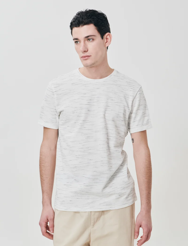T-shirt girocollo slub injected maniche corte - Bianco