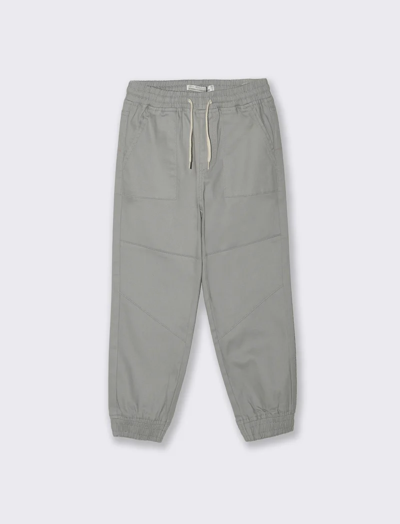 Pantaloni Jogger in Cotone Elastico - Grigio