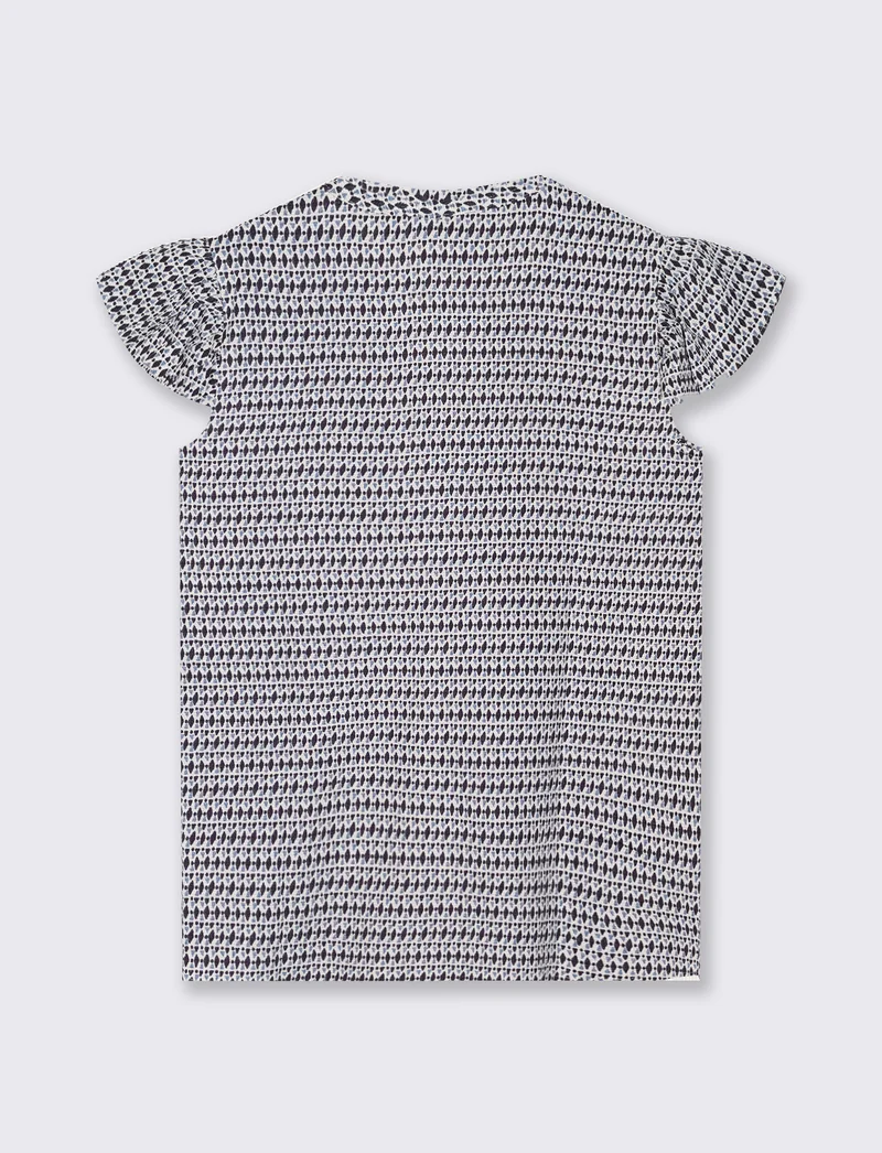 Blusa con scollo a V e rouches maniche - var 2