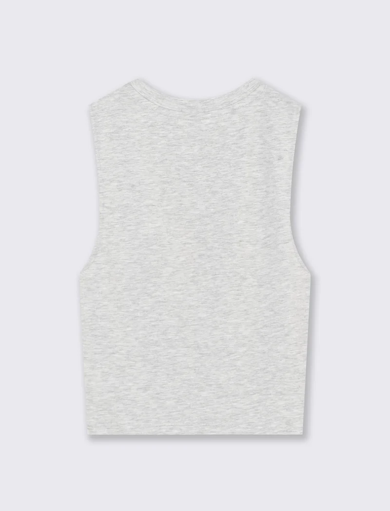 Canottiera Crop Basica - Grigio chiaro mel.