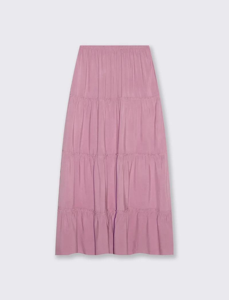 Gonna lunga con coulisse in vita - Rosa polvere