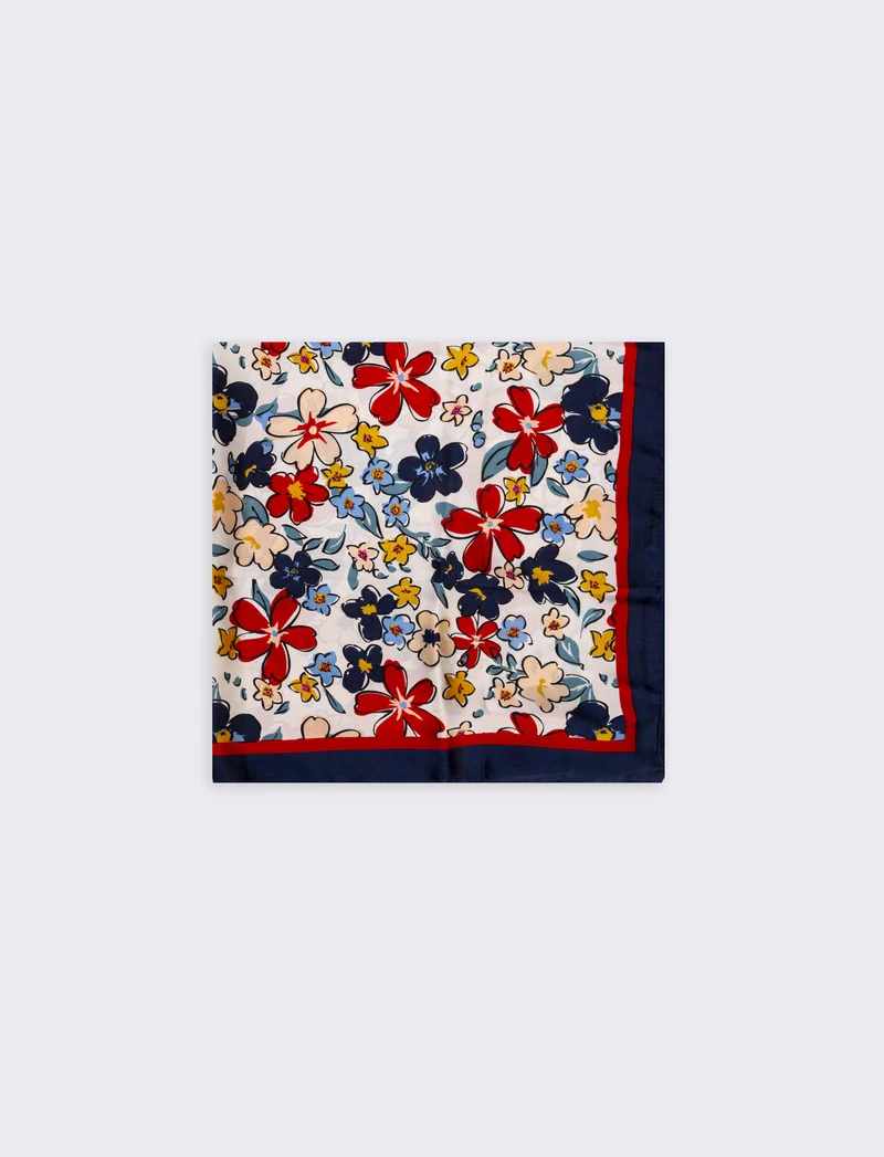 Foulard con fantasia - Blu