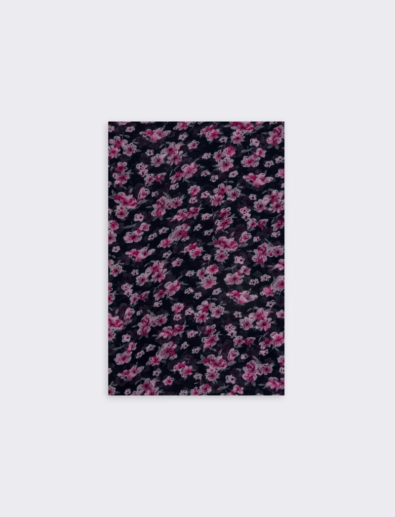 Foulard basic con stampa floreale - Blu