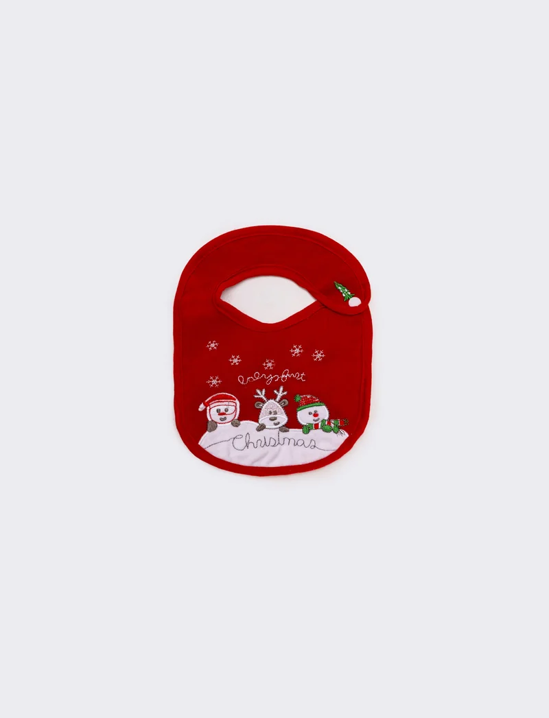 Set cappello+bavetto christmas - Rosso