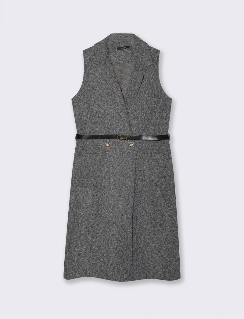 Cappotto con cintura smanicato - Grigio