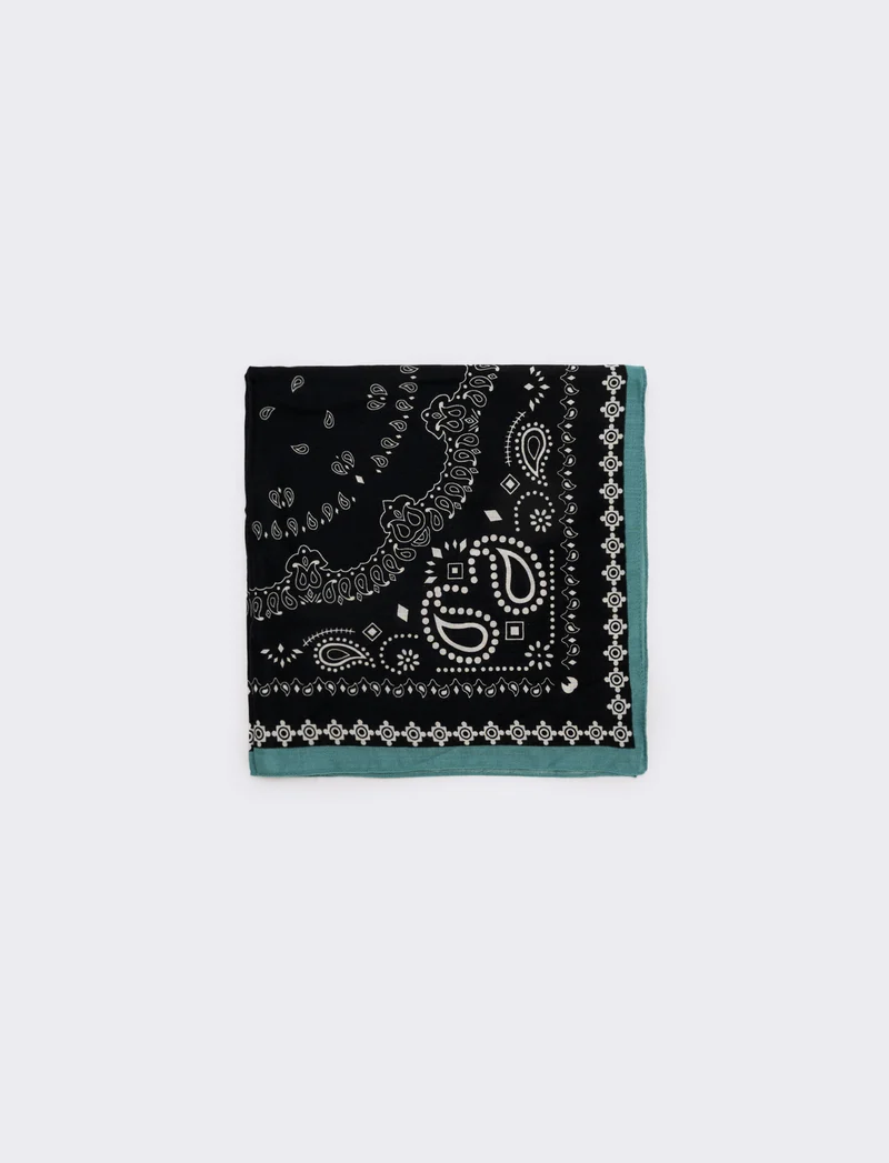 Foulard stampato con anello - Blu