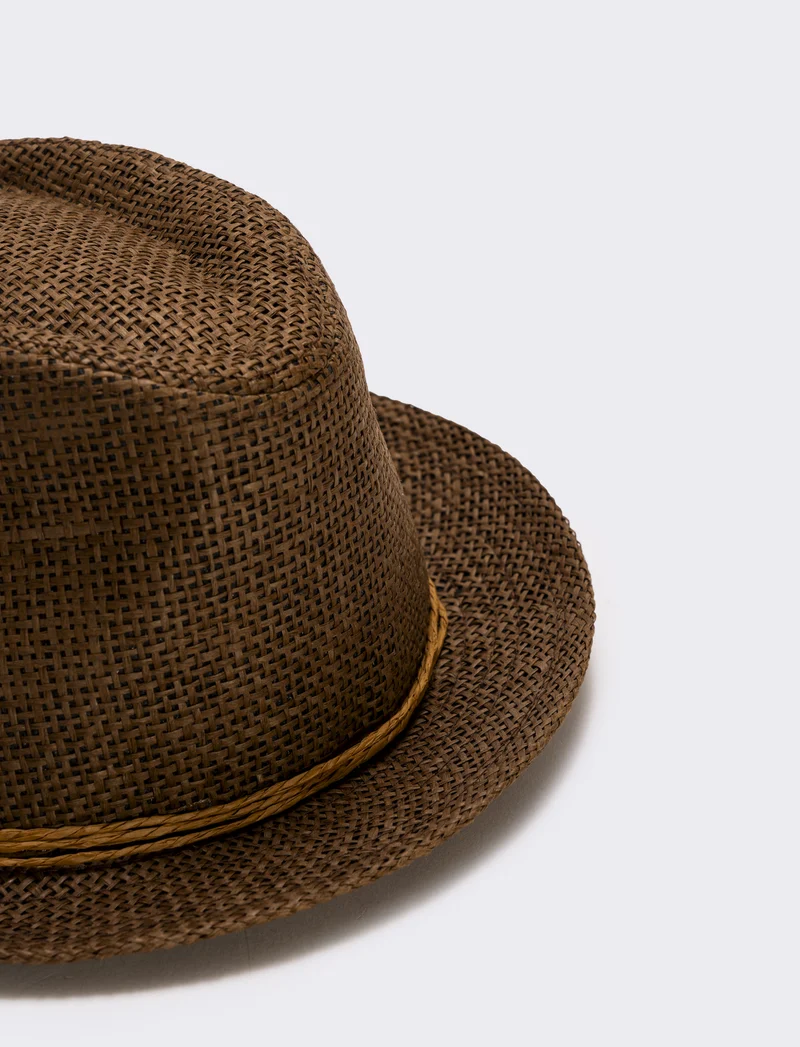 Cappello in paglia per uomo elegante - Marrone